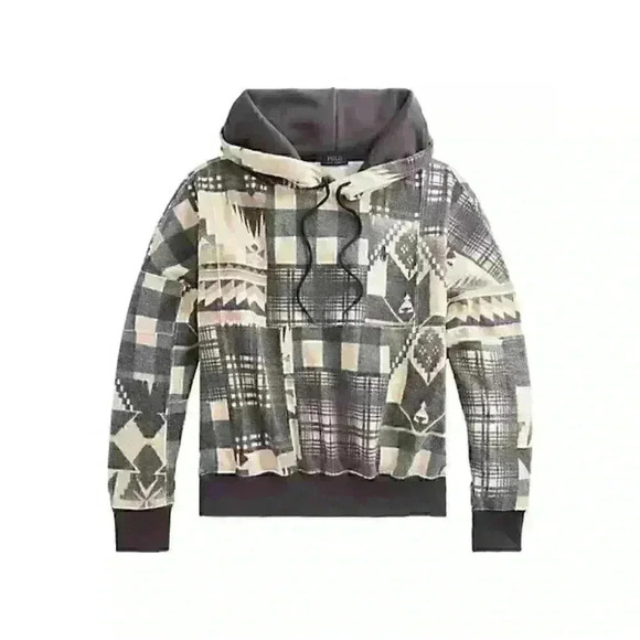 NEW! Polo Ralph Lauren Women's S Fleece Patchwork Hoodie NWT $168 - Picture 2 of 4